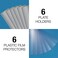 GlossyEnd Set of 6 &ndash; SturdyElegant Silver Aluminum Wall Mount Name Plate Holder, Curved Office Business Door Sign Holder with Adhesive Tape, 8&rdquo; X 3&rdquo; - Plastic Film Included, Paper Inserts NOT Included