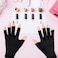 Syhood 3 Pairs UV Shield Glove Gel Manicures Glove Anti UV Fingerless Gloves Protect Hands from UV Light Lamp Manicure Dryer (Black, Red, Royal Blue.
