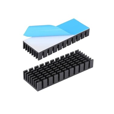 Awxlumv 2PCS 70mm Heatsink 70x25x10mm / 2. 8 x 1 x 0. 4inch Alumnum Heat Sink Radiator Coolerwith Thermal Conductive Adhesive Tape Cooling Fins for Cooler Chip VGA RAM Electronics CPU Gpu Led.