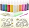 Zddaoole 32 Pcs Kids' Sand Art Kits,12 Color Sand Art kit Art Sand Scenic Sand with 20 Sheets Sand Art Painting Cards Set,1. 25oz Bottles.