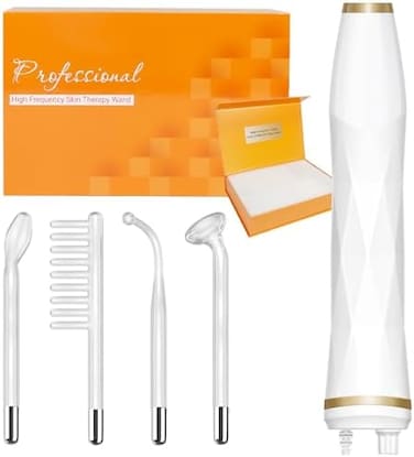 TUMAKOU Portable High Frequency Facial Machine - Orange High Frequency Face Skin Wand Device.