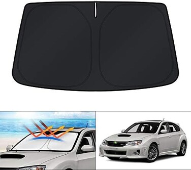 KUST Custom Fit Windshield Sun Shade for 2008-2015 Subaru Impreza WRX/WRX STI Sunshade Foldable Sun Visor Protector Blocks UV Rays Keep Your Car Cooler.