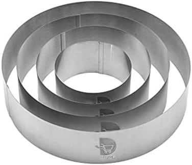 Doyzee Supplies Cake Ring Set, Cake Mold Set, Pastry Ring, Mousse Ring, Ring Mold for Baking-4/6/8/10 Inch.