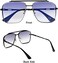 COASION Mens Sunglasses Costume Eyewear Retro Square Aviator Sun Glasses Frames for Women (Black/Gradient Dark Blue.