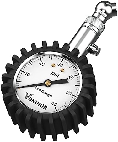 VONDIOR Tire Pressure Gauge - (0-60 PSIHeavy Duty, Certified ANSI Accurate with Large 2 Inch Easy to Read Glow Dial, Low - High Air Pressure Gauge. Tire Gauge for Car and Trucks Tires (White.