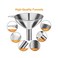 YLYL 6 Pcs Metal Stainless Steel Funnel, Large Small Funnel Set of 3, Food Grade Mini Funnels for Kitchen Use Filling Bottles Liquor Flask Tiny Spice Cooking Powder Water, 2 Pcs Cleaning Brushes.