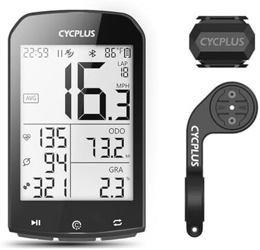 CYCPLUS Bike Computer Set Include Speed Sensor and Mount, Wireless Bicycle Speedometer Odometer, IPX6 Waterproof ANTBluetooth.