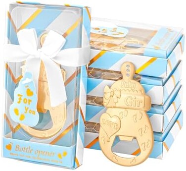 Qonmpcvu Ubrand 24 PCS Baby Bottle Opener Favors Baby Shower Party Favors Baby Boy Shower Gifts Decorations Souvenirs for Guest (Blue, 24.