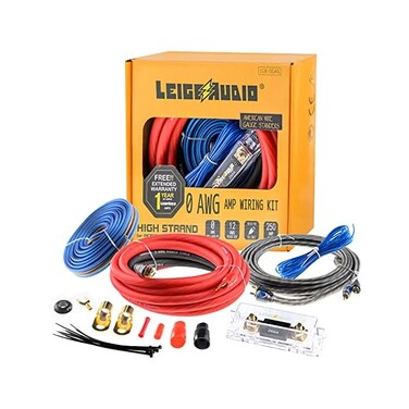LEIGESAUDIO 0 Gauge Amp Wiring Kit - Complete 0 AWG Amplifier Installation for Car Subwoofer, Radio, and Speakers.
