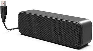 LIELONGREN [2021 Newest] USB Computer Speaker, PC Speaker for Laptop, Desktop Computer, Portable Small Sound Bar with Sound, Loud VolumeRich Bass &ndash; Upgraded with Volume Control.