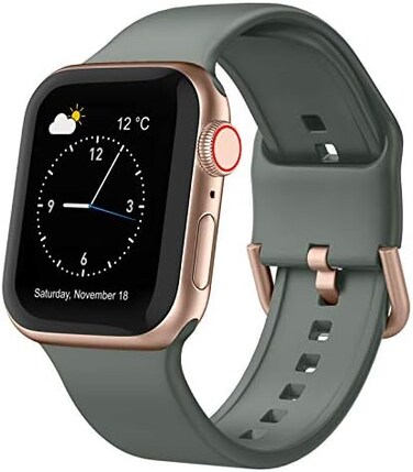 Recoppa Sport Band Compatible with Apple Watch Bands 49mm 45mm 44mm 42mm 41mm 40mm 38mm, Soft Silicone Wristbands Replacement Strap with Classic Clasp for iWatch Series SE 8 7 6 5 4 3 2 1 Utral for Wo