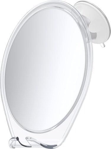 HoneyBull Shower Mirror for Shaving Fogless with Suction, 2 Razor HoldersSwivel (Extra-Large White.