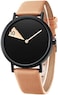 SHENGKE Women Minimalist Watch Ultra Thin Leather Strap Fashion Creative Waterproof Watch.