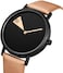 SHENGKE Women Minimalist Watch Ultra Thin Leather Strap Fashion Creative Waterproof Watch.