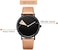 SHENGKE Women Minimalist Watch Ultra Thin Leather Strap Fashion Creative Waterproof Watch.