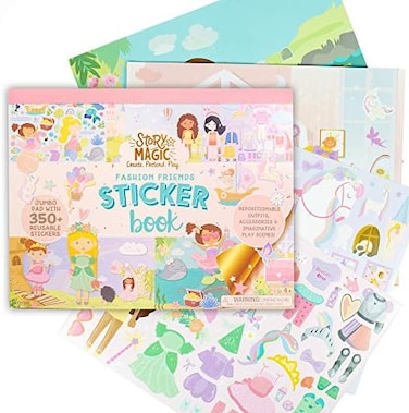 Story Magic Large Sticker Book by Horizon Group USA, Create Your Own Magical Adventures Inside a 14" x 11" Sticker Book, Over 350 Repositionable Stickers, Sticker Books for Kids 2-4.