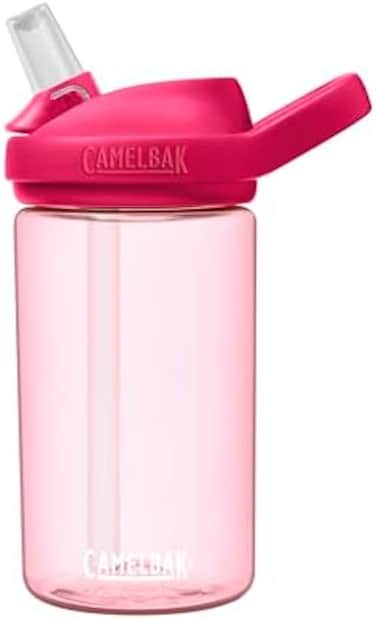 CamelBak eddy14 oz Kids Water Bottle with Tritan Renew &ndash; Straw Top, Leak-Proof When Closed, Grapefruit.