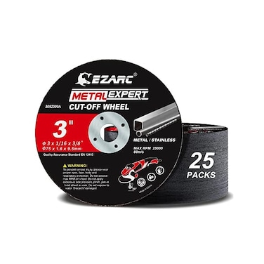 EZARC Cut Off Wheels 25 Pack, 3&rdquo; x 1/16&rdquo; x 3/8&rdquo; Cutting Wheel, MetalStainless Steel Cutting Disc for Die Grinder.
