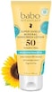 Babo Botanicals Sheer Mineral Sunscreen Lotion SPF 50 with 100% Mineral Active Ingredients - for Babies, Kids or Extra Sensitive Skin - Lightweight, Water ResistantFragrance Free - 3 fl. oz.
