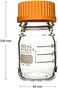 PYREX Round Media Storage Bottle with GL45 Screw Cap - Borosilicate Glass Bottles with Caps - Premium Scientific Glassware for Labs, Classrooms or Home Use - PYREX Glass Container, 100mL, 2/Pk.