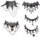 Dumcondy Halloween Elegant Sexy Women Girl Retro Gothic Punk Style Necklace Black Lace Neck Chain Collar Statement Choker Victorian Steampunk Jewelry Party Wedding Princess,5 Pieces/Set.