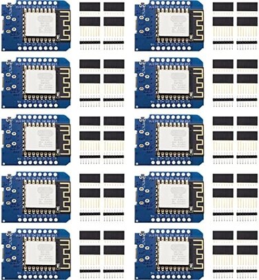 لوحة تطوير Weewooday مكونة من 10 قطع، وحدة NodeMcu Mini اللاسلكية D1 لـ ESP8266 ESP-12F 4M بايت، لوحة تطوير الإنترنت WLAN WiFi متوافقة مع Arduino.