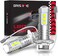 مصابيح ضباب BRISHINE H3 LED 6000K زينون أبيض، مصابيح LED H3 فائقة السطوع برقائق 3030 مع جهاز عرض لمصابيح ضباب السيارة، مصابيح تشغيل نهارية DRL (عبوة من 2).
