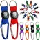 PROLOSO Colorful Carabiner Compass Keychain Belt Clips Kids Toys Prizes Outdoors Adventure Party Favors 20 Pcs, Multi, Medium.