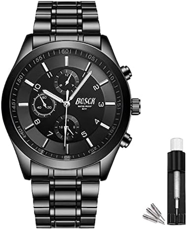 Bosck Casual Business Watches Men(No Chronograph, Fashion Sport Mens Wristwatches with Stainless Steel,30M Waterproof Watches Quartz Mens Watches Wrist Watches for Men.