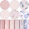 Litchi 6 Pieces 8x12 Inch (21cmx30cmFaux Leather Sheets Mixed Baby Pink Series Fine Glitter Metallic Litchi Patent Embossing Butterfly Pattern Faux Leather Fabric for Leather Bows Earrings Making.