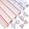 Litchi 6 Pieces 8x12 Inch (21cmx30cmFaux Leather Sheets Mixed Baby Pink Series Fine Glitter Metallic Litchi Patent Embossing Butterfly Pattern Faux Leather Fabric for Leather Bows Earrings Making.