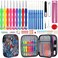 LOOEN New Set of 47 Ergonomic Crochet Hooks Set w Rubbery Handles Hook 0. 6-6MM, Comfort Grip for Arthritic Hands (A - Double Color Hook Kit.
