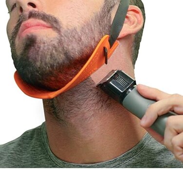 Quality Time Beard Neckline Shaper Guide; Hands-Free, Flexible, Adjustable, Beard Template, Do-it-yourself Neck Haircut Tool, Beard Lineup Shaping Guard/Stencil, Made in USA, Patented.