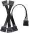 GELRHONR 4pin IDE to 15 Pin SATA Splitter Power Cable, LP4 to 5x15 Pin SATA Power Conversion Line Extension Y-Cable for Hard Disk.