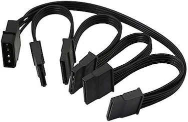 GELRHONR 4pin IDE to 15 Pin SATA Splitter Power Cable, LP4 to 5x15 Pin SATA Power Conversion Line Extension Y-Cable for Hard Disk.