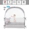 ZXPLO Baby Safety Crib Tent Infant Pop up Mosquito Net Nursery Bed Canopy Netting Cover - Keep Baby from Climbing Out with Hanging Diaper Storage Bag (Gray.