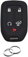 INFIPAR 1PCS Compatible with Chevy Chevrolet Silverado GMC Sierra 1500 2500 HD 3500 HD Silicone Smart Key Fob Cover Case Protector Truck Accessories Fob Holder (5-Button, Black.
