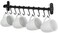 Wallniture Lyon Steel Kitchen Rail with 10 Hooks Wall Mount Pot Pan and Utensil Holder Rack 17" Frosty Black.
