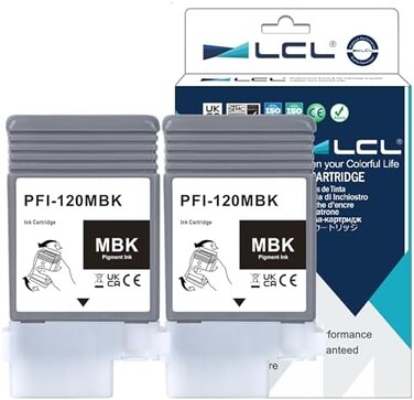 خرطوشة حبر LCL PFI-120 PFI120 أسود غير لامع سعة 130 مل بديلة لخرطوشة Canon PFI120MBK PFI-120MBK 2884C001AA لطابعات ImagePROGRAF GP-200 GP-300 TM-200 TM-205 TM-300 TM-305 TM-250 TM-255 TM-350 TM-355 (ع