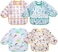 Accmor 4 Pack Long Sleeve Baby Bibs, Waterproof Sleeved Bib, Toddler Soft Bib for 6-36 Months.