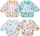 Accmor 4 Pack Long Sleeve Baby Bibs, Waterproof Sleeved Bib, Toddler Soft Bib for 6-36 Months.