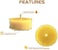 TELOSMA Natural Yellow Beeswax Tealight Candles - 12pcs - Organic Candle Natural Scent Smokeless Clean Burning.