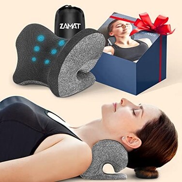 ZAMAT Neck and Shoulder Relaxer w/Magnetic Therapy Pillowcase, Neck Stretcher Chiropractic Pillows for Pain Relief, Cervical Traction Device for Relieve TMJ Headache Muscle Tension Spine Alignment.