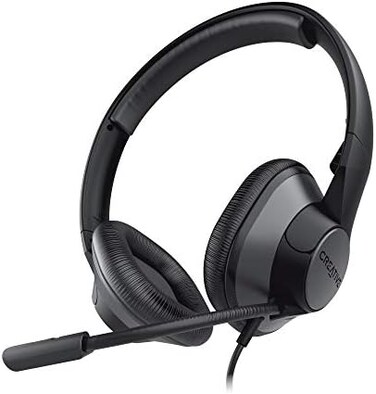 Creative HS-720 V2 USB Digital Audio On-Ear Headset with Noise-Cancelling Condenser Boom Mic, Inline Mic Mute/Calls/Volume Control and Mic-Monitoring Feature, Simple Plug-and-Play for Video Calls.