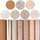 Litchi 7 Pieces/Set 8x12 Inch (21cmx30cmA4 Bundle Leather Sheets Mixed Rose Gold Series Sparkle Fine Chunky Glitter Patent Holographic Faux Leather Fabric for Bow Earring Making DIY Craft.