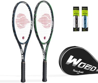 WOED BATENS Adult 2 Player Tennis Racket Perfect for Beginner and Professional Players, 27&rdquo; Speed Tennis Racquet Include 2 Overgrips, Tennis Bag, 2 Vibration Dampes, 2 Covers.