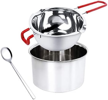 Yitokmc 2 Pack Stainless Steel Double Boiler Pot Chocolate Melting Pot Soap Candle Candy Making Tool Kit Wax Melting Heat Proof Bowl for Melting Chocolate, Butter, Cheese, Caramel, Candy, Candle, Wax.