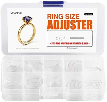 ELETIUO Ring Size Adjuster for Loose Rings - 60Pack, 2 Styles, Ring Guard, Ring Sizer, 10 Sizes Fit for Man and Woman Ring.