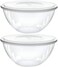 PLASTICPRO Disposable 48 Ounce Round Crystal Clear Plastic Serving Bowls With Lids, Party Snack or Salad Bowl, Chip Bowls, Snack Bowls, Candy Dish, Salad Container Pack of 2.