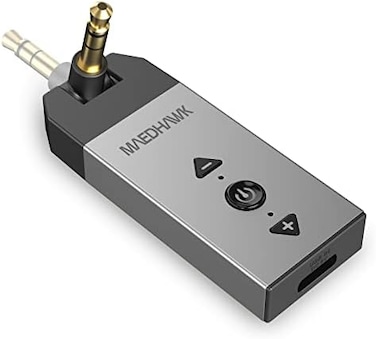 MaedHawk Bluetooth Aux Adapter for Car, Aux to Bluetooth 5. 2 Audio Receiver for Car Home Stereo Speaker Headphone, Rotatable 3. 5mm Wireless Aux Bluetooth Car Adapter, Handsfree Calls, A2DP.